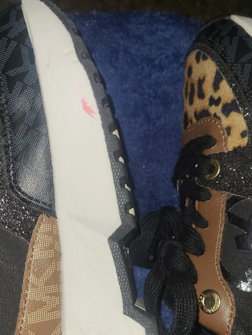 Michael Kors Kids Leopard Print Platform Sneakers - Black, Brown  Girls Size 2